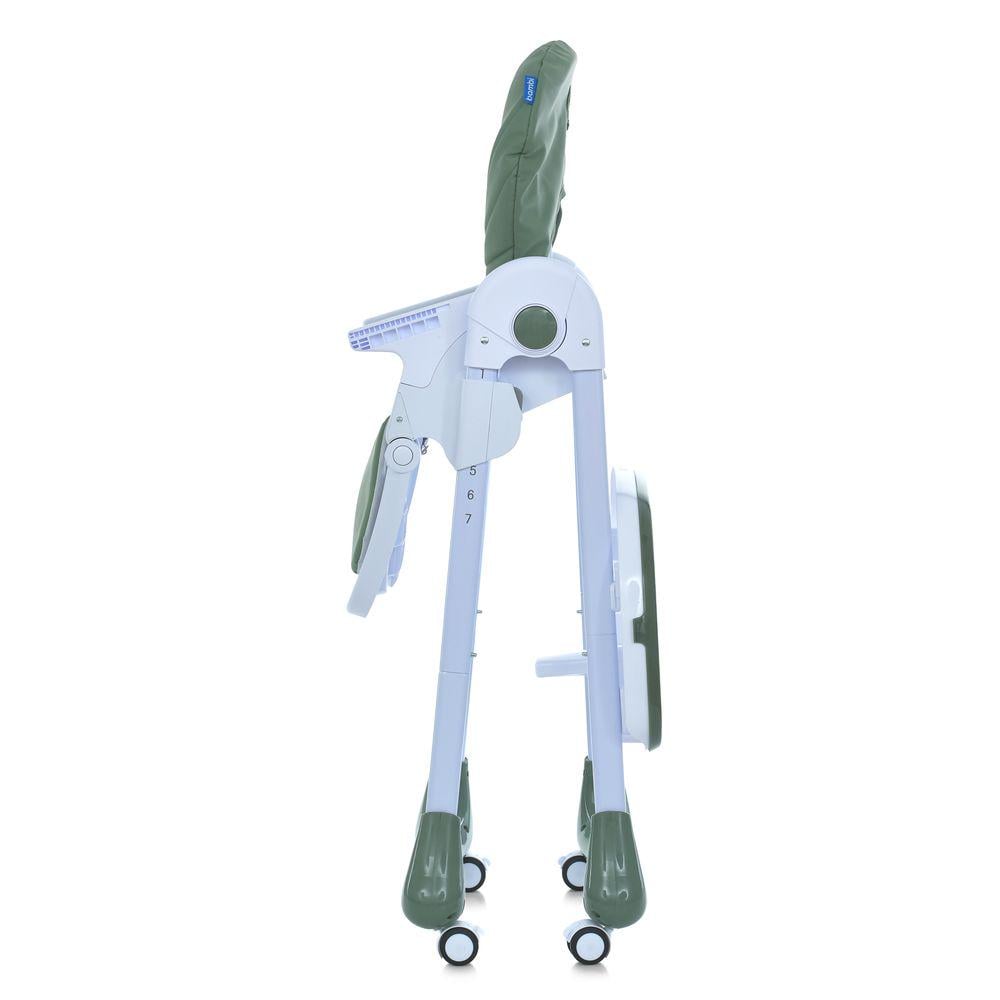 Стільчик для годування з регульованою спинкою/висотою і колесами Темно-зелений - фото 6 Стільчик для годування з регульованою спинкою/висотою і колесами Темно-зелений - фото 6