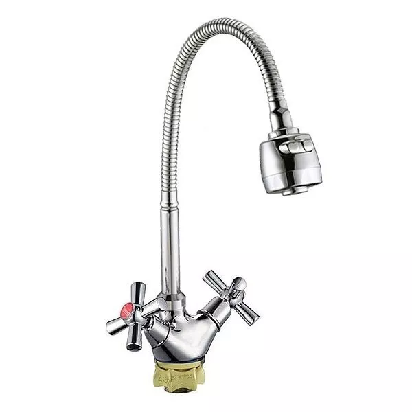 Смеситель для кухни Wezer TLH4-R722 с гибким изливом Хром