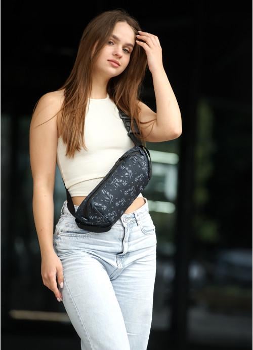 Поясная сумка женская Sambag тканевая Черный (922038617)