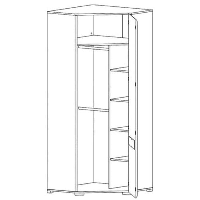 Шкаф угловой однодверный Gerbor Holding Ацтека SZFN1D/21/10 ДСП/МДФ Белый/Белый глянец - фото 2 Шкаф угловой однодверный Gerbor Holding Ацтека SZFN1D/21/10 ДСП/МДФ Белый/Белый глянец - фото 2