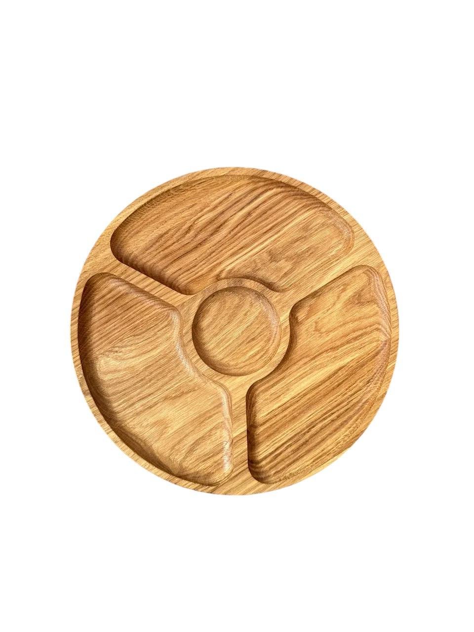 Менажниця дубова 4 секції 30 см (1941741056)