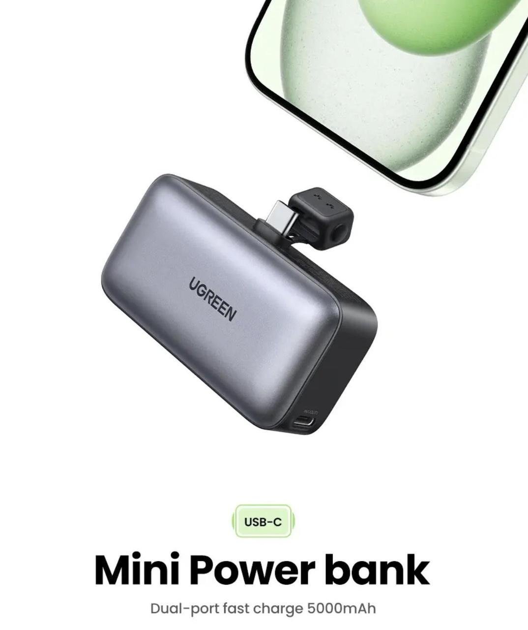Повербанк UGREEN Nano 5000 mAh Gray (2390696100) - фото 2