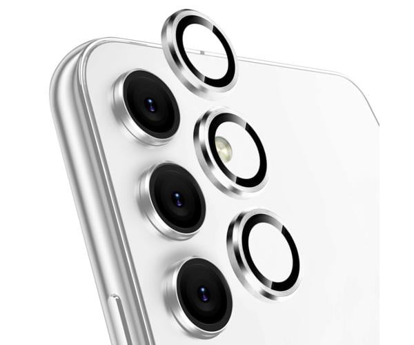 Защитное стекло с рамкой CD Pattern на заднюю камеру для Samsung Galaxy A54 Серебряный