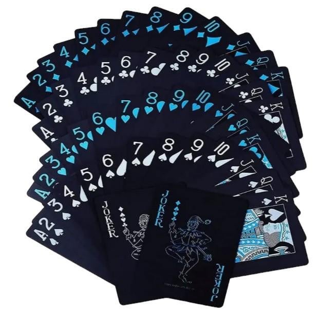 Карты игральные пластиковые покерные 54 карты Neon Blue (BG_408-14Blue)