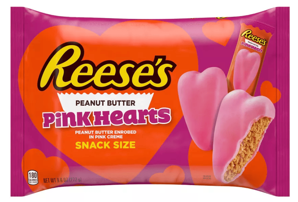 Цукерки шоколадні Reese's Valentine's Day Peanut Butter Pink Hearts Candy 272 г (2900647623)