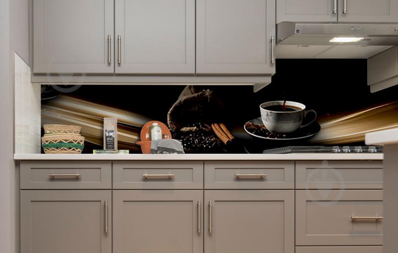 Скинали на кухню Zatarga «Кофе с палочкой корицы» 600х2500 мм виниловая 3Д наклейка кухонный фартук - фото 2