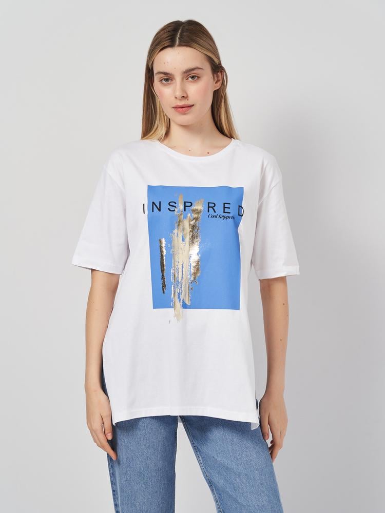 Футболка Olivia 2417x03 женская L-XL Бело-синий (188695-2)