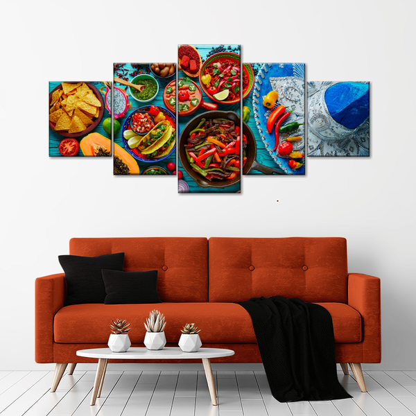 Модульная картина Мексиканская кухня из пяти частей 162x72 см (M5_L_69)