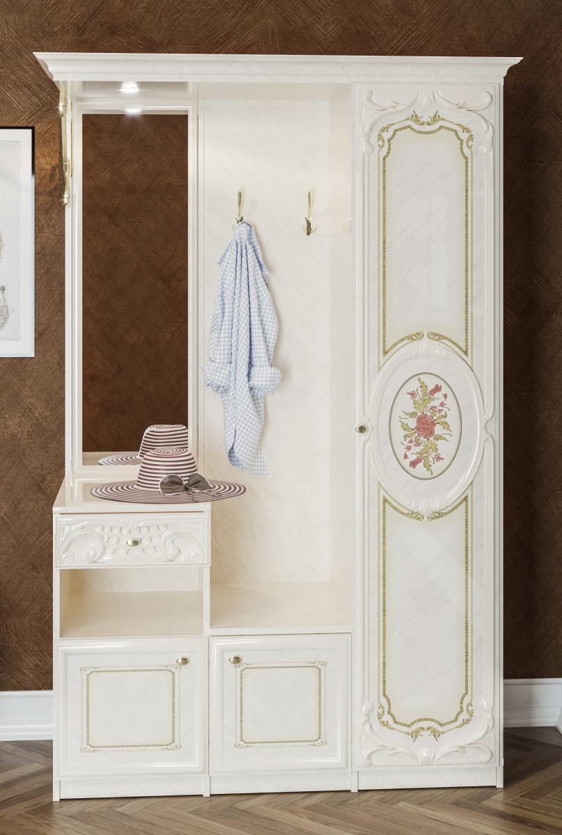 Прихожая Світ Меблів Бристоль Новый 1565х510х2160 ДСП Роза