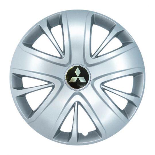 Автомобильные колпаки SKS 341 R15 с логотипом Mitsubishi 4 шт. Серебристый