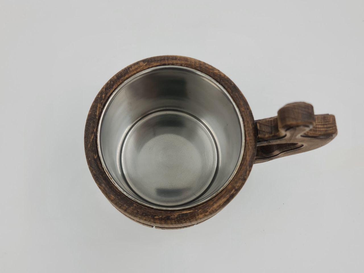 Кружка для пива из дерева 0,5 л Коричневый (28410301) - фото 2 Кружка для пива из дерева 0,5 л Коричневый (28410301) - фото 2