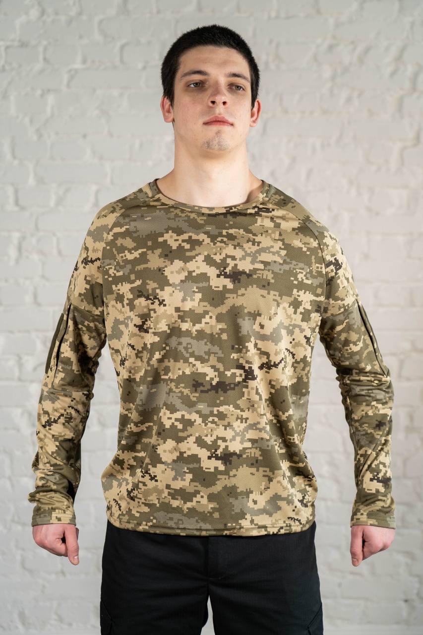 Лонгслив армейский Tactical CoolMax дышащий с липучками M Пиксель (610-M)