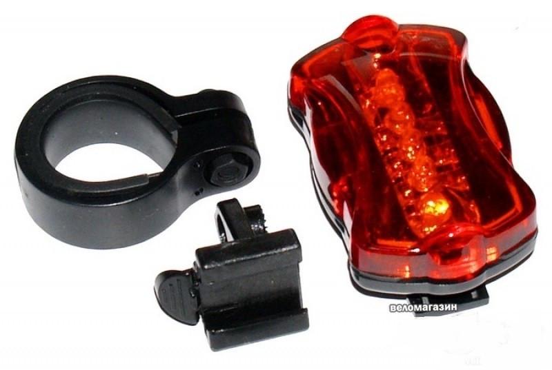 Велофонарь задний JING YI 5 диодов (JY-004)