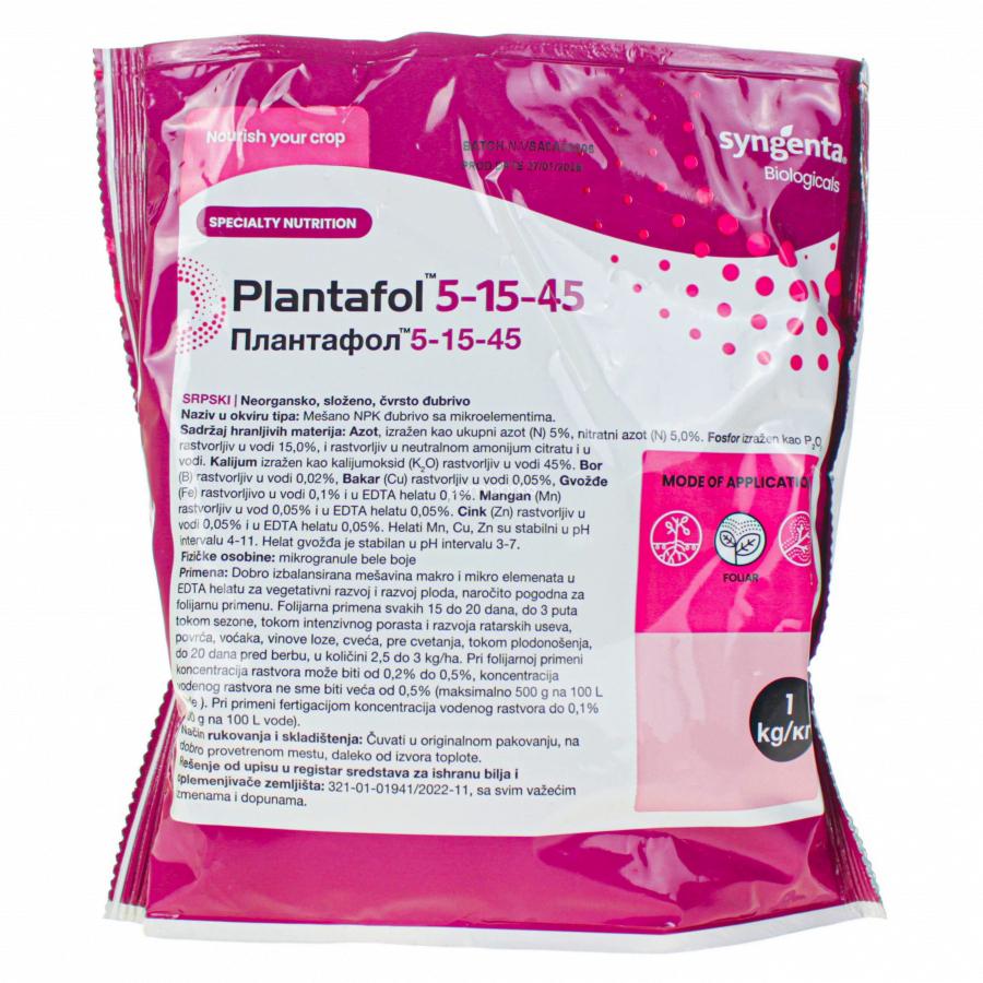 Удобрение Valagro Plantafol 5.15.45 для увеличения урожайности 1 кг (905)