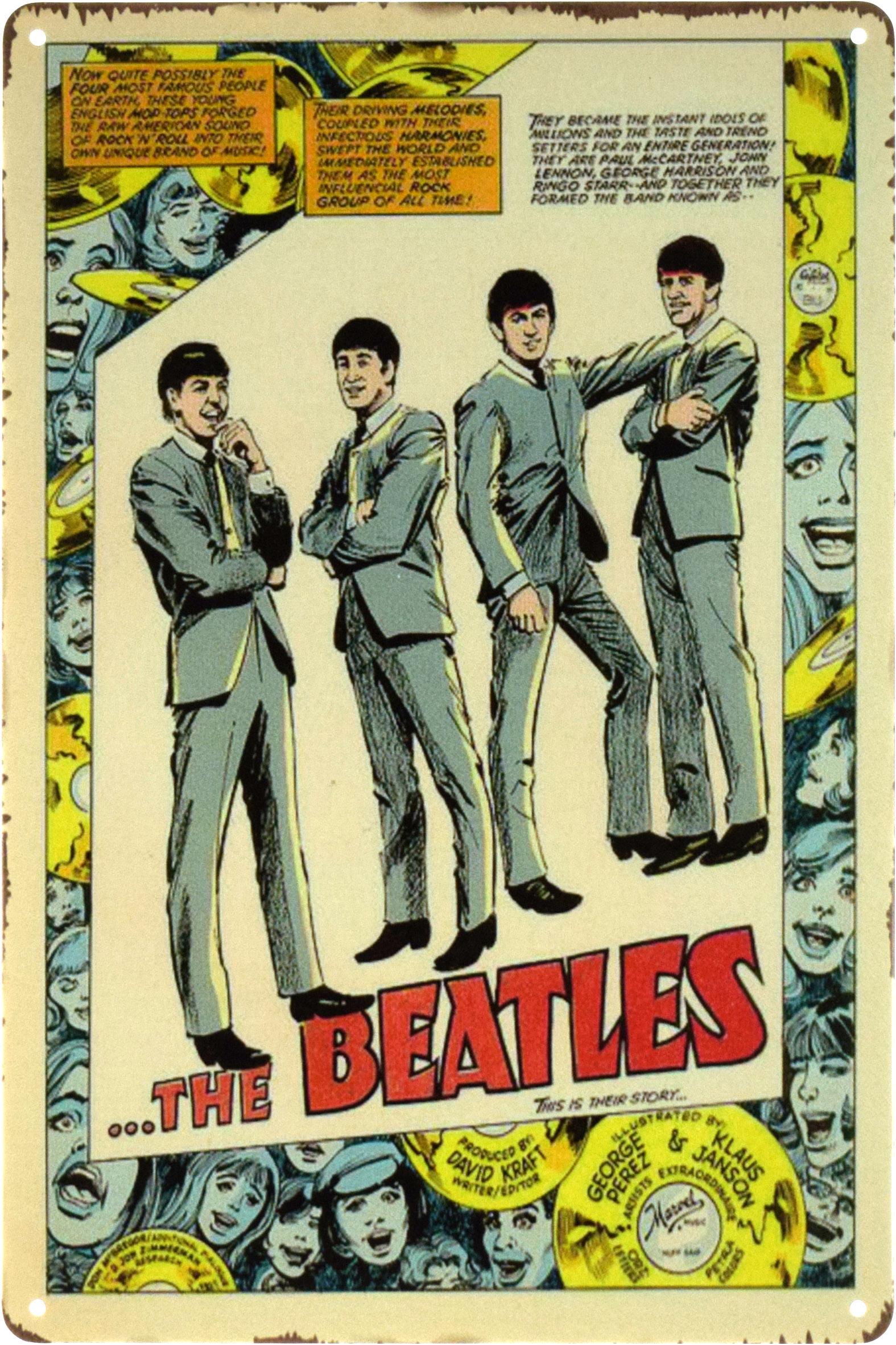 Металлическая табличка The Beatles 1978 20x30 см
