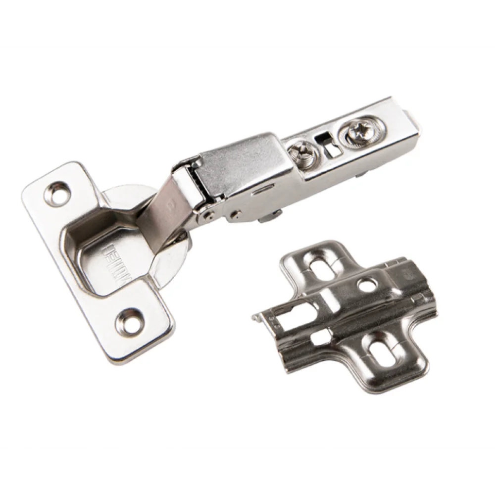 Петля Muller напівнакладна 105° Clip-On D 35 мм з доводчиком з монтажною планкою (MP0035)