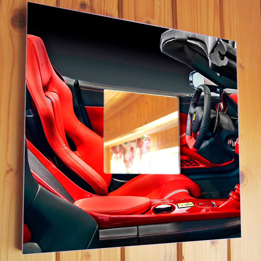 Зеркало декоративное на стену Ferrari 260х260 мм (M03846)