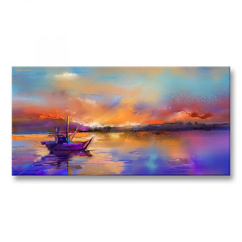 Картина Абстракция Яхта на Закате 50x100 см (K0049)