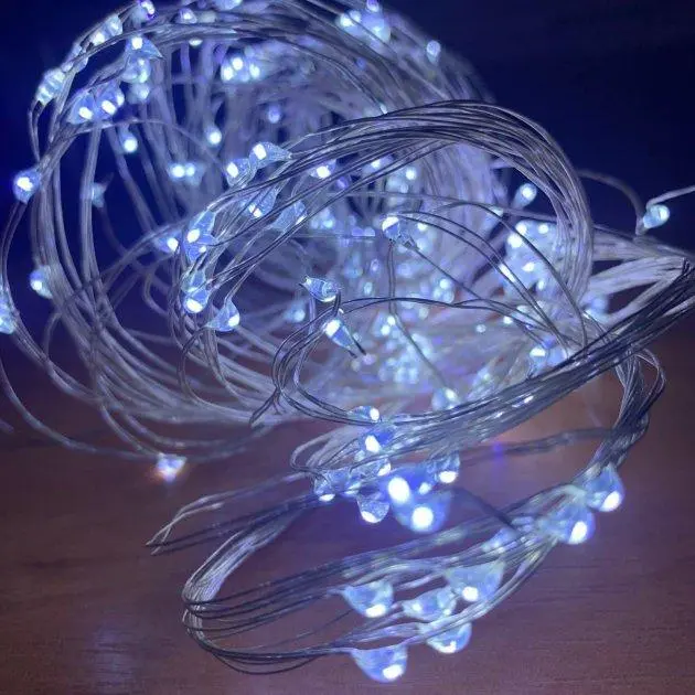 Гірлянда Золотий водоспад USB 600 LED 30 ниток 2 м Холодний білий (849)