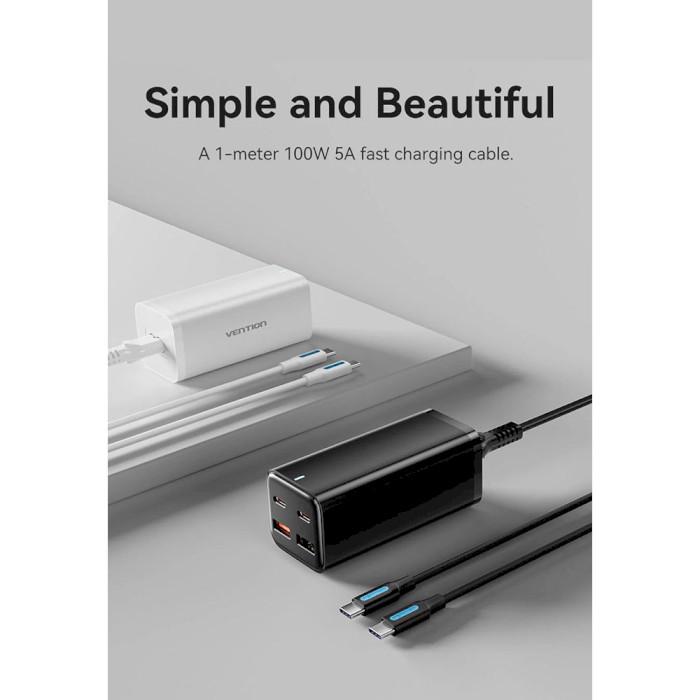 Зарядка Vention 4xUSB 100W с USB-C и USB-A PD3.0 QC3.0 GaN Белый (616844) - фото 4 Зарядка Vention 4xUSB 100W с USB-C и USB-A PD3.0 QC3.0 GaN Белый (616844) - фото 4
