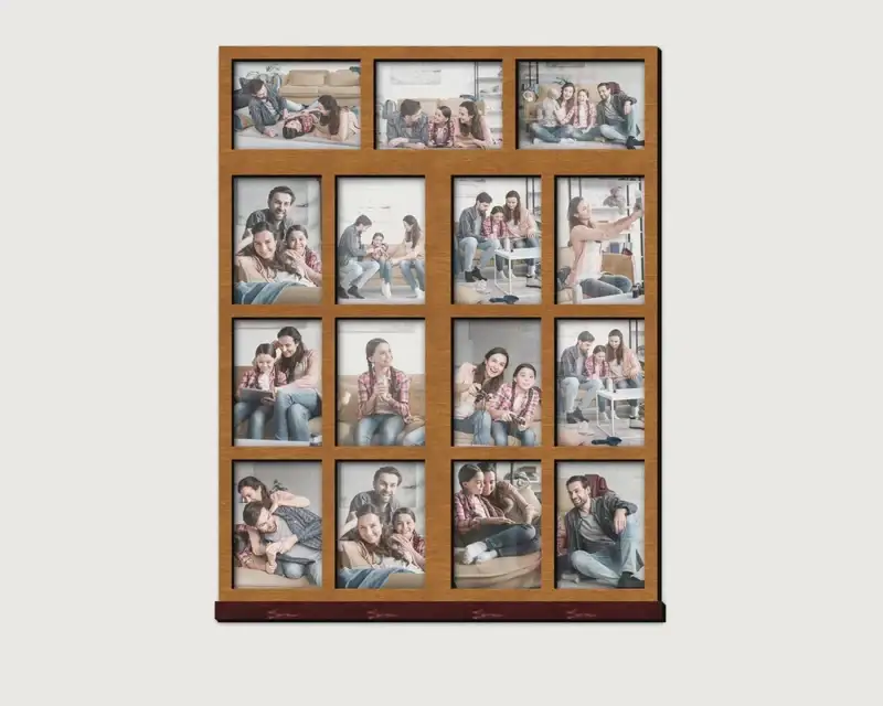 Фото-колаж у вигляді вікна на 3 горизонтальних та 12 вертикальних фото Світло-коричневий (window_collage-3)