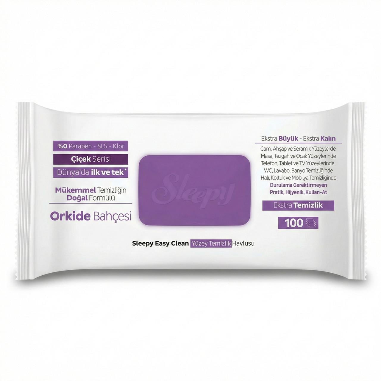 Влажные салфетки для уборки Sleepy Easy Clean Orchid с ароматом орхидеи 100 шт. (000006384)