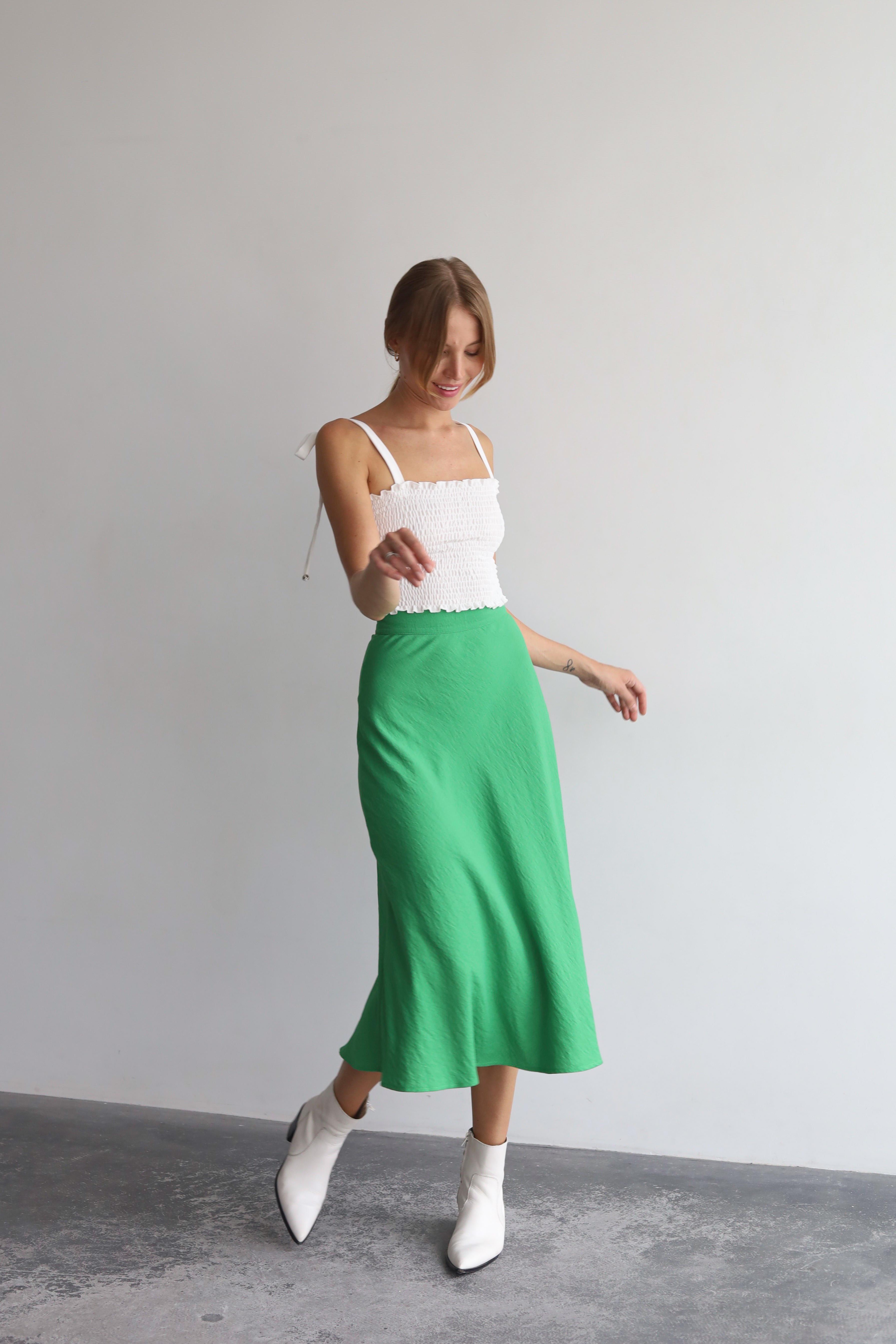 Спідниця-трапеція міді Дика Спідниця XS Зелений (3027) - фото 2 Спідниця-трапеція міді Дика Спідниця XS Зелений (3027) - фото 2