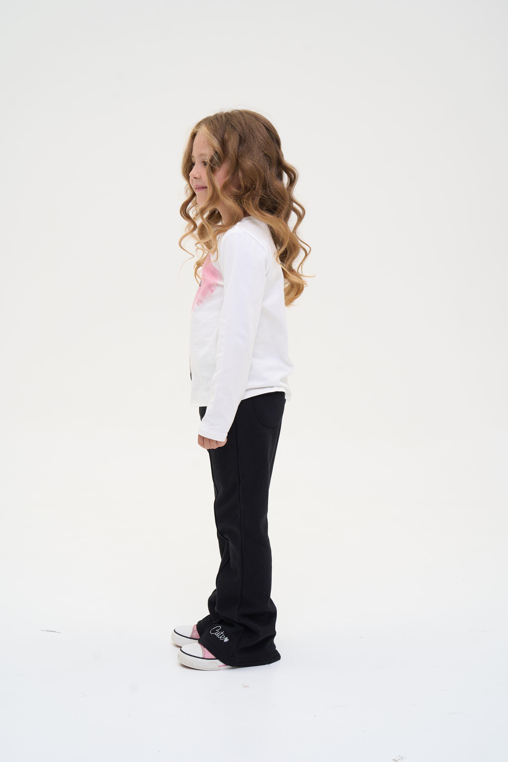 12-14 лет девочки leggings ᐉ Брюки клеш для девочки Yumster YU.22.24.002 р.104 см с принтом Черный •  Купить в Киеве, Украине • Лучшая цена в Эпицентр