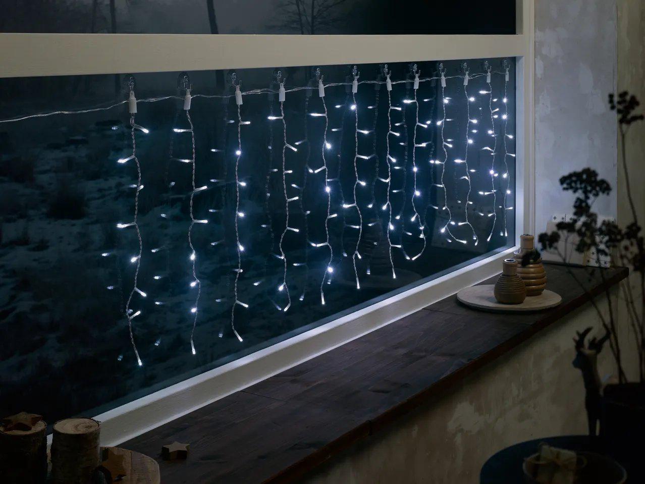 Гирлянда-штора Livarno Home 96 LED 176х48 см/таймер гирлянда завеса IP44 (P1-00308)