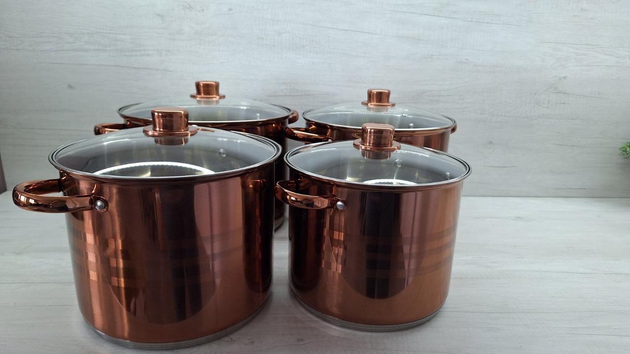 Набір каструль Royalty Line RL-SP8C з кришками/з нержавіючої сталі (03965) - фото 8