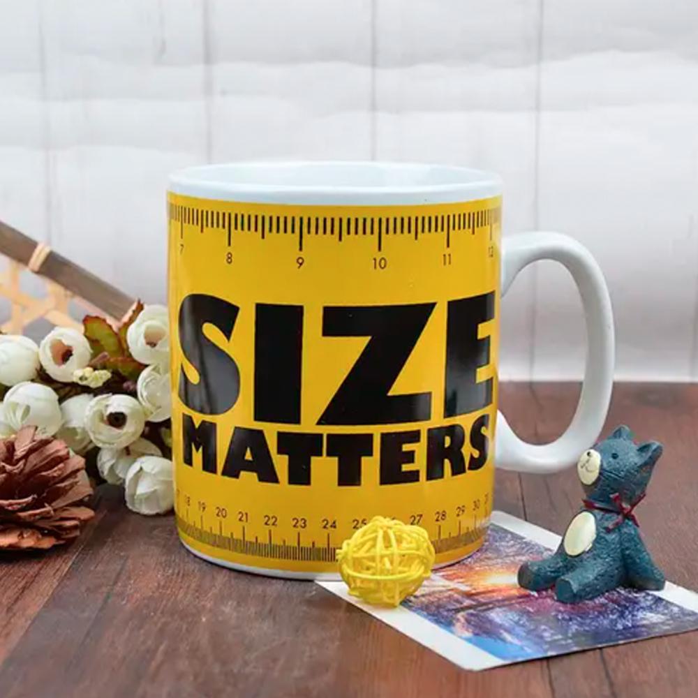 Чашка подарочная керамическая Size matters 1000 мл Желтый (27-PCK-4235) - фото 7