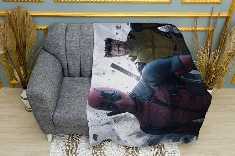 Плед Deadpool and Wolverine Explosion плюш двошаровий 135х150 см (113417-2)