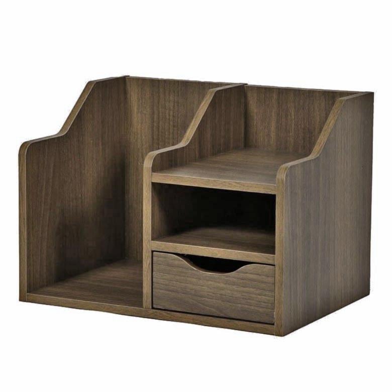 Полка книжная настольная из дерева Альфен Палисандр (КПА-026302)