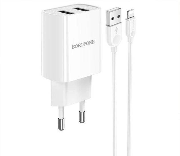 Зарядное устройство Borofone BA53A 2USB/2,1A Lightning (20490349)