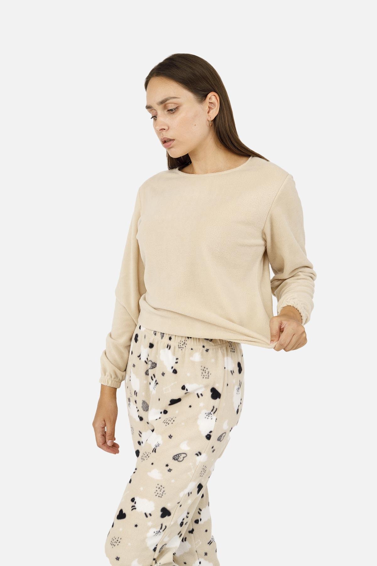 Піжама зі штанами жіноча р. 48 Бежевий (SKT001022531) - фото 3 Піжама зі штанами жіноча р. 48 Бежевий (SKT001022531) - фото 3