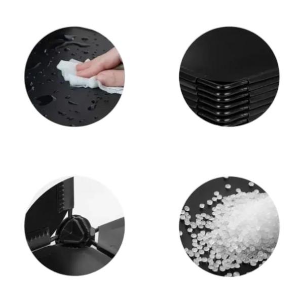 Шафа складана пластикова для одягу та взуття 75x37x127 см Чорний (100001) - фото 3 Шафа складана пластикова для одягу та взуття 75x37x127 см Чорний (100001) - фото 3