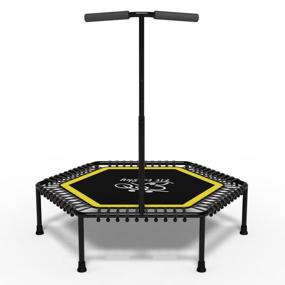 Батут з ручкою FitToSky для фітнесу 127 см Жовтий - фото 2