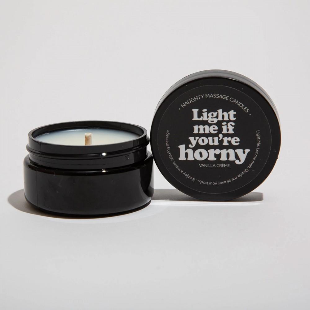 Масажна свічка міні Light Me if You're Horny з ароматом ванільного крему 50 г