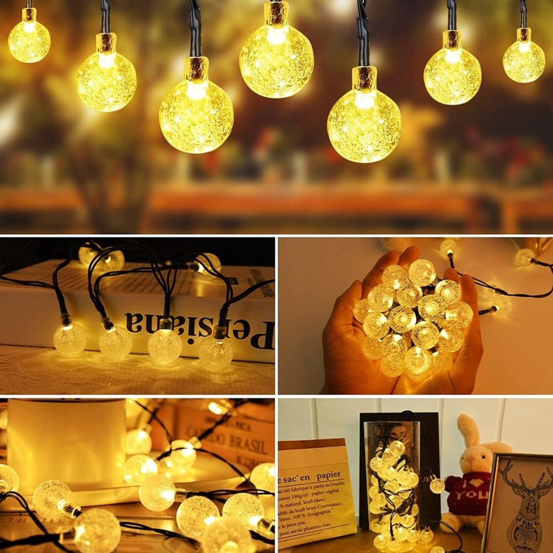 Декоративная садовая гирлянда GardenLine SOL3774 на солнечной батарее 11,9 м 100 LED Теплый белый - фото 12