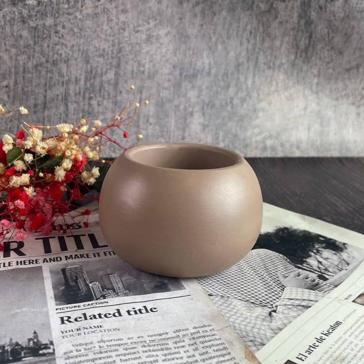 Кашпо из гипса 5candles Шар Бежевый (905_7-434) - фото 1 Кашпо из гипса 5candles Шар Бежевый (905_7-434) - фото 1