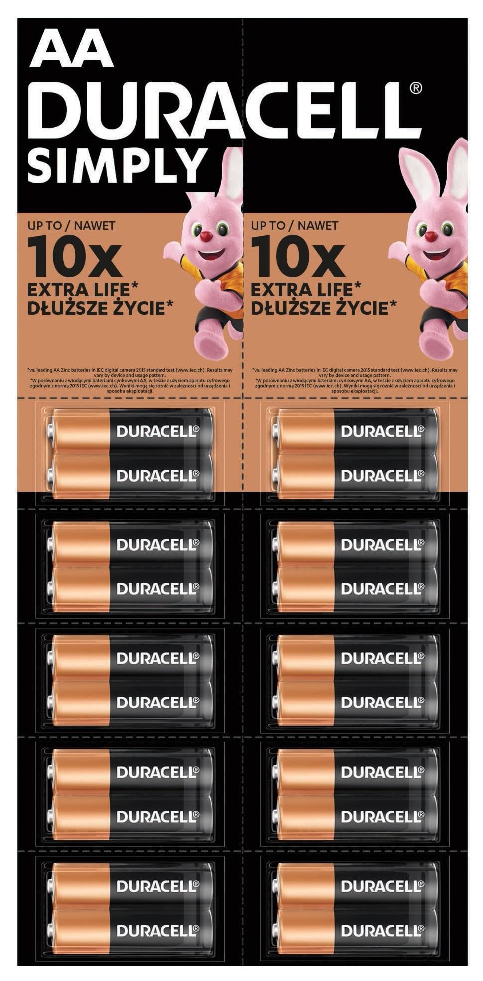 Батарейка Duracell LR06 MN1500 отрывная плакат 20 шт. (UG-5014588/5010608/5014439)