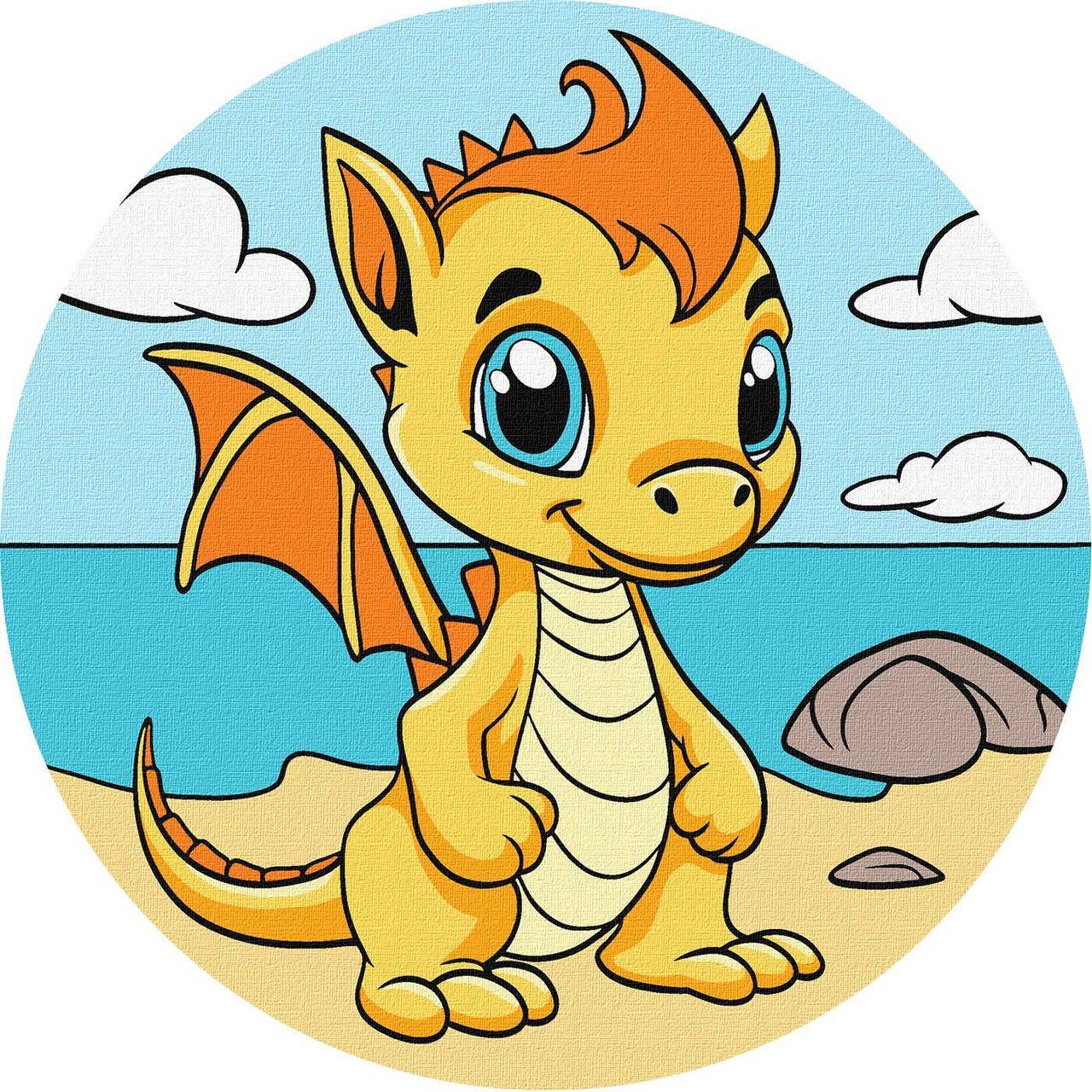 Картина по номерам Ideyka Волшебный дракон d 19 см (2824287297)