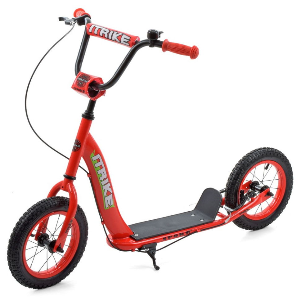 Самокат детский iTrike двухколесный с надувными колесами Красный (DS-171-S-223)