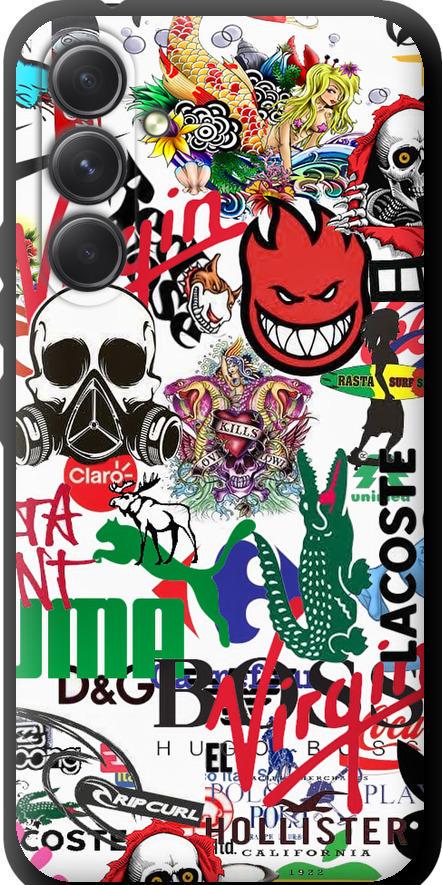 Чехол на Samsung Galaxy A54 A546E Many different logos (4022b-2935-42517)