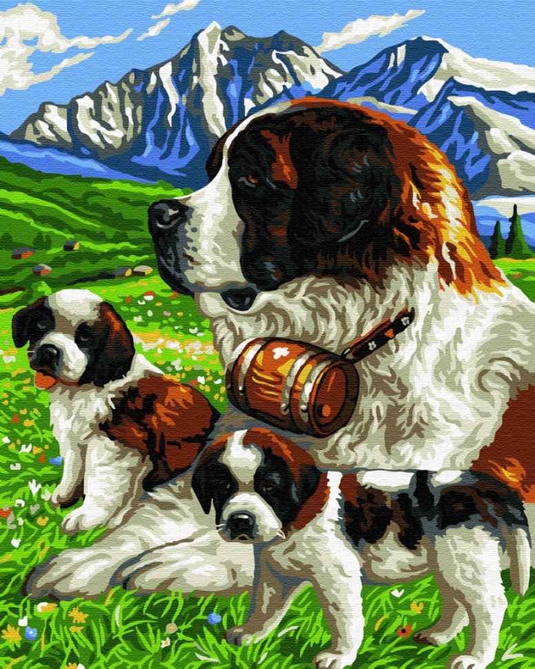 Картина по номерам Brushme Сенбернары (GX6720)