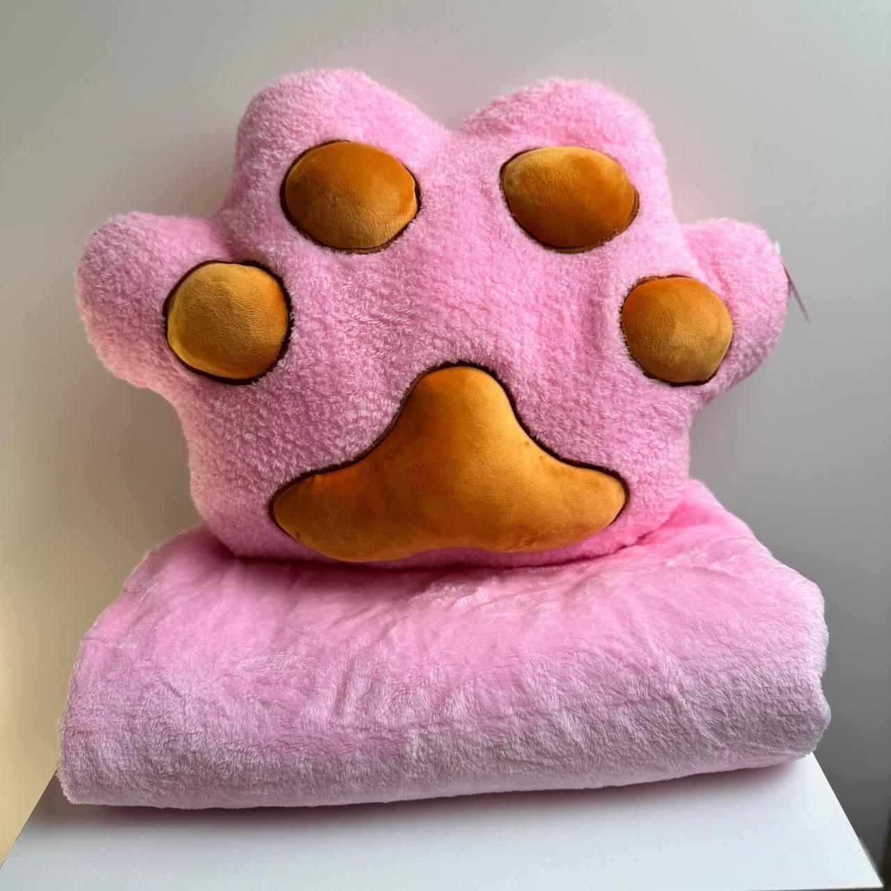 Плед-подушка дитячий Лапка 3в1 100х140 см Рожевий (П4К-lapa-pled-0010-35) - фото 1