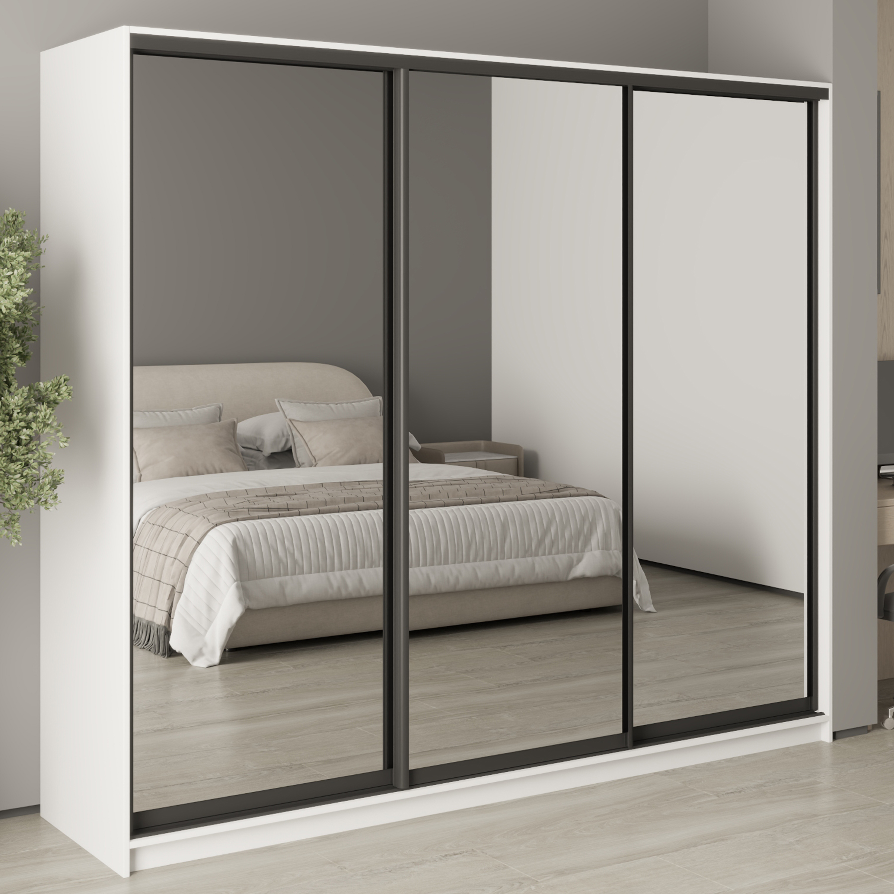 Шкаф-купе трехдверный Mebel Star Комбо BG MBS-9234 240х45х210 см Аляска белый (1009223)