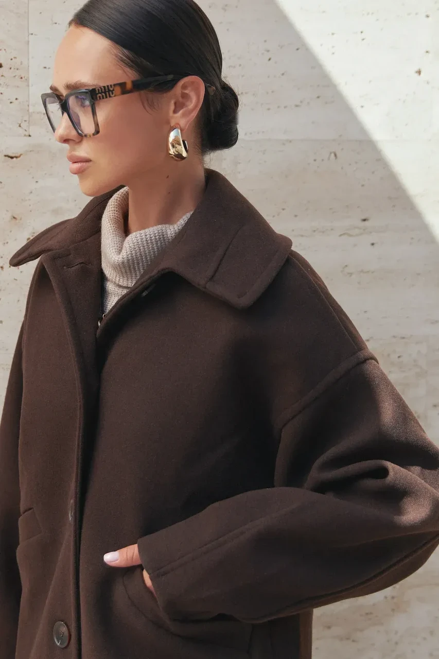 Женское пальто XXL-3XL Шоколадный (2733941908) - фото 3 Женское пальто XXL-3XL Шоколадный (2733941908) - фото 3