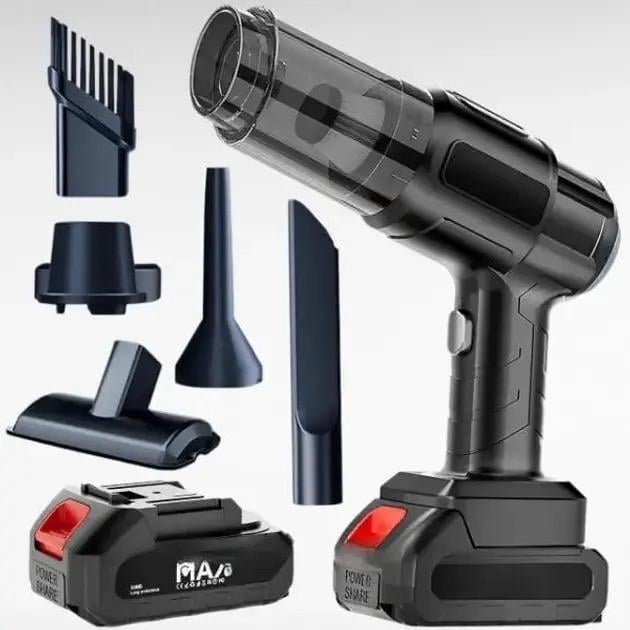 Пилосос автомобільний потужний бездротовий акумуляторний 4 насадки 150 Вт