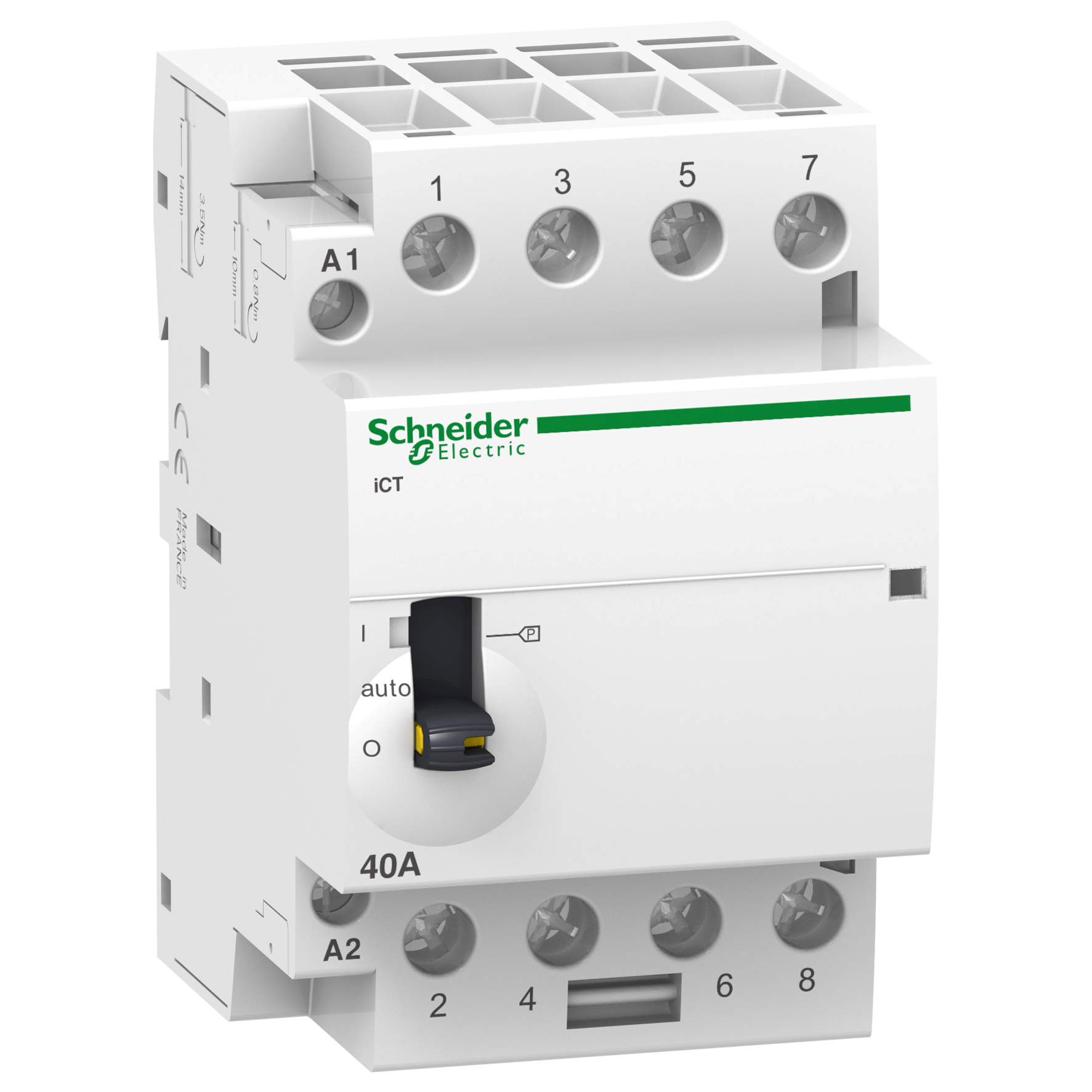 Контактор модульний із ручним керуванням Schneider Electric Acti9 iCT 4P 40A 4NO 230V (A9C21844)
